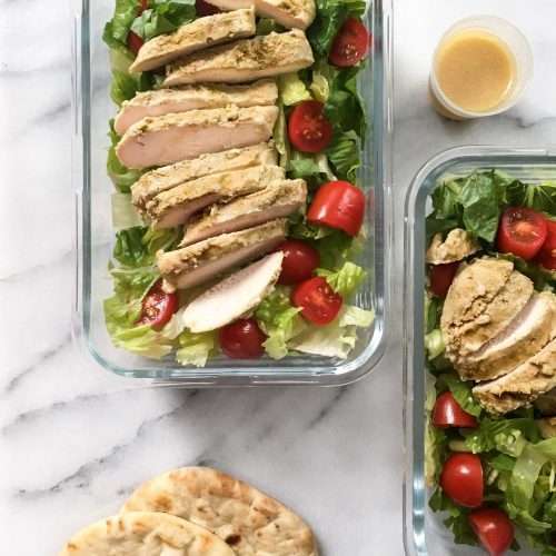Recette meal prep: Salade repas poulet citron origan
