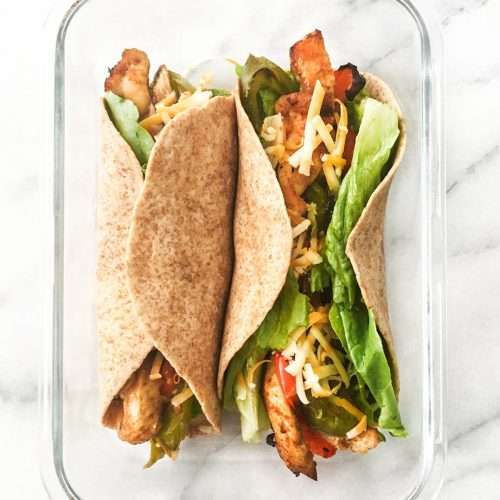 Recette meal prep - Lunch wrap style fajitas