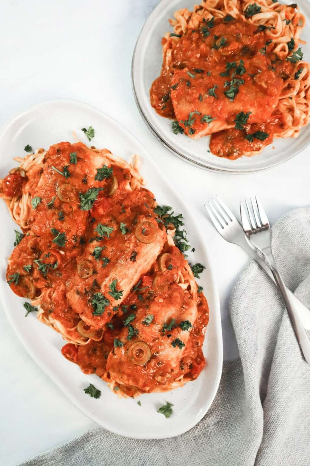 Recette de morue sauce aux poivrons et aux tomates à l