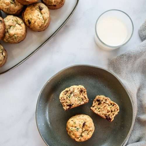 Muffins zucchini et chocolat (courgettes) frais sortis du four